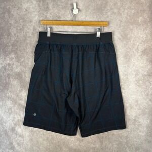 Lululemon Mens Training Shorts Plaid Athletic Gym Running Workout
